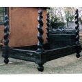 ANTIQUE HEAVILY CARVED FOUR POSTER BARLEY TWIST BED - REDUCED!