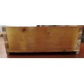 ANTIQUE MAHOGANY CHEST OF DRAWERS WITH BRASS MILITARY STYLE HANDLES