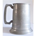 PEWTER PINT TANKARD WITH GLASS BASE