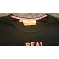 Superdry T-Shirt Black with Neon Pink & Orange Print
