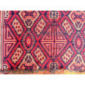Vintage oriental rug - two faces, one-ply oriental rug with lashes