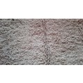 Hand knotted of natural wool shaggy rug - 215 x 215 cm