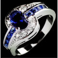 Women Ring Blue Sapphire, Fashion Jewelry Size 7 / N