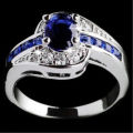 Women Ring Blue Sapphire, Fashion Jewelry Size 7 / N