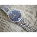 Vintage Soviet man's wrist watch Pobeda, mechanical mens watch, blue dial, Works