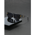 1pc Men`s Black Plastic Polygonal Frame Cool Korean Ins Style Trendy Sunglasses Suitable For Outdoor