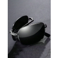 1pc Black Foldable And Fashionable Sunglasses, Uv Protection, Polarized Driving Sunglasses Unisex