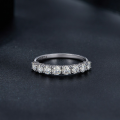 BAMOER Moissanite Ring Half Eternity Band For Women 925 Sterling Silver Ring Wedding Engagement