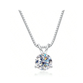 1ct D Color Moissanite Rhinestone 18K Gold Plated Classic Necklaces Wedding Bridal Jewelry