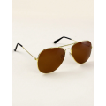 1pc Men`s Brown Fashionable Pilot Sunglasses, Versatile, Lightweight, Suitable For Wear, Driving