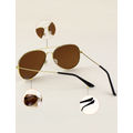 1pc Men`s Brown Fashionable Pilot Sunglasses, Versatile, Lightweight, Suitable For Wear, Driving