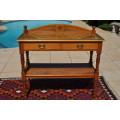 Oak 2 Tier, 2 Drawer Server With Glass Top --  Collections only!!