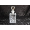Crystal Square Decanter Star Of Edinburgh Etched Made In Scotland.