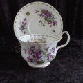 Royal Albert Flower Of The Month February Violets Large Coffee Duo