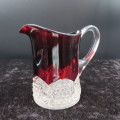 Antique Ruby Glass Milk Jug  Etched 16th March 1923
