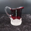 Antique Ruby Glass Milk Jug  Etched 16th March 1923