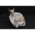 Lladro German Sheperd With Pup (Reclining In Dog Basket)