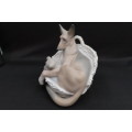 Lladro German Sheperd With Pup (Reclining In Dog Basket)