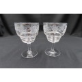 Stuart Crystal Vintage Grape Vine Pattern Glasses x 2