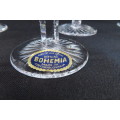 Bohemia Crystal Hand Cut Sherry Glasses x 6 Made in Czecholovakia