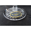 Bohemia Crystal Hand Cut Champagne Glasses x 5.  Made In Czechoslovakia.
