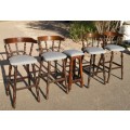 STUNNING SET OF 4 SOLID WOOD BAR STOOLS WITH BACKS @@@ CRAZZYYY LOW START
