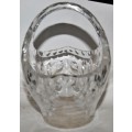 Rose Cut Crystal Basket Vase