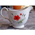 Colclough Milk Jug with Red and Blue Flowers Pattern no 8657