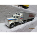 HO SCALE : ROAD CONTAINER TRUCK WITH SPARE TANKER TRAILER - LOT 619z