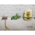VARIOUS COUNTRY AND FLAG BADGES - X9