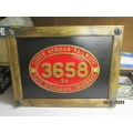 SOUTH AFRICAN RAILWAY - CLASS 24 STEAM - REPLICA PLATE MOUNTED ON SOLID FRAME