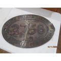 SOUTH AFRICAN RAILWAY - STEAM LOCOMOTIVE - CLASS 19D - CAB SIDE PLATE - NO.2758