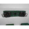 OO SCALE - TRIANG - GOODS WAGONS - X3 - DARK GREEN