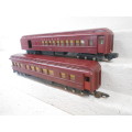 S GAUGE - AMERICAN FLYER - RED PULLMAN COACHES - X2