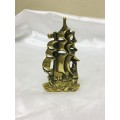 Stunning Brass Door Stop Shaped like an Old Galleon