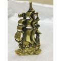 Stunning Brass Door Stop Shaped like an Old Galleon