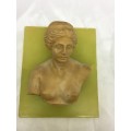 Stunning Venus Di Milo Resin Bust on a Marble Tile - made in Italy