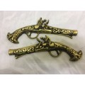Pair of Decorative Brass Pistols