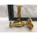 Pair of Heavy Brushed Brass Candleholders