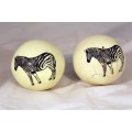 Two balls with Zebra animal print!! Act fast, bid now!!