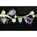 Costume jewellery - Bracelet - Purple stone set with diamante - Stunning!! Bid now!!