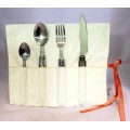 Stainless steel cutlery set for one - A stunning set in a pouch - Low price!! Bid now!!