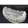 Cut and molded glass shaped bowl- Beautiful! - Bid Now!!!