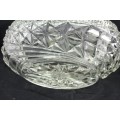 Cut and molded glass shaped bowl- Beautiful! - Bid Now!!!