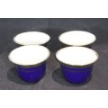 Sake style cups - Royal blue with gold trim - 4 Pieces - Beautiful! - Bid Now!!!