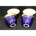 Sake style cups - Royal blue with gold trim - 4 Pieces - Beautiful! - Bid Now!!!