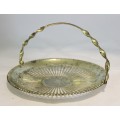 Weaved swing handle tray - Silver plated - Lovely! - Bid Now!!!