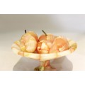 Marble fruit on a marble pedestal bowl - A magnificent piece! - Bid Now!!!