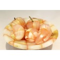 Marble fruit on a marble pedestal bowl - A magnificent piece! - Bid Now!!!