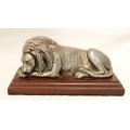 Afrisilver - Lion on a base - Sterling silver (With filling) - Magnificent!! - Bid Now!!!